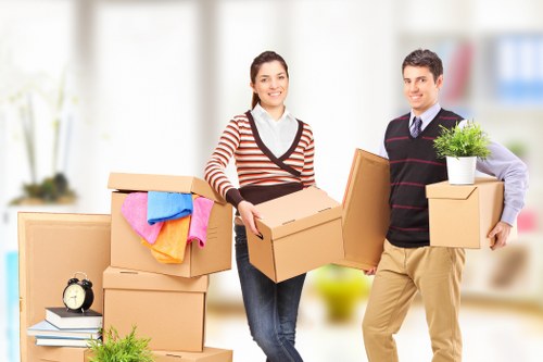 Customer confirming a moving service booking