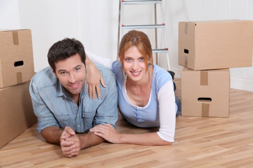 Planning a flat move in Ravenscourtpark with labeled boxes