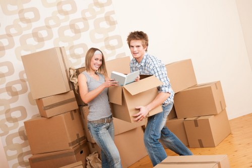Cardboard boxes and wrapping materials used for local removals